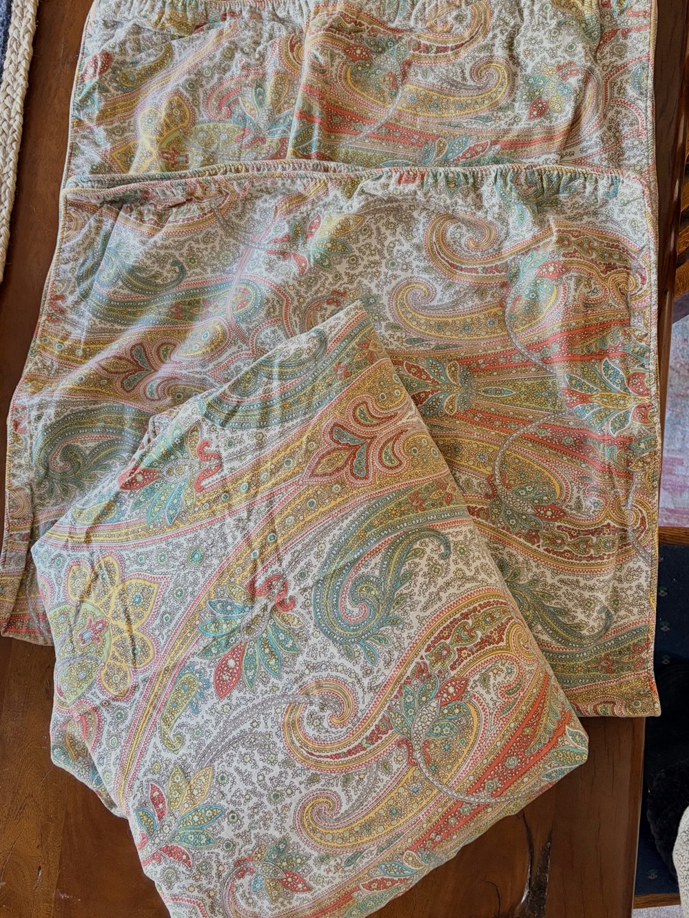 Ralph Lauren Paisley Duvet Cover in Coral, Sage and Gold Tones